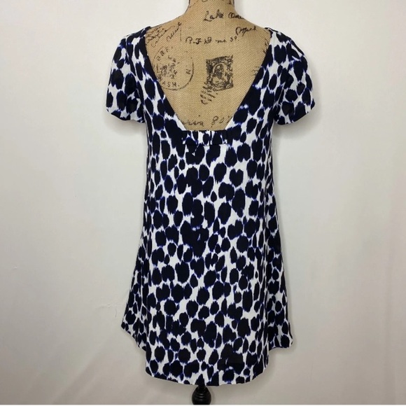 KATE SPADE dress low back open back abstract black white watercolor print sz 2​ - Picture 5 of 15